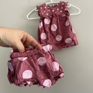 Carters 3m pink Polka Dot 2pc Outfit set of tank top & shorts